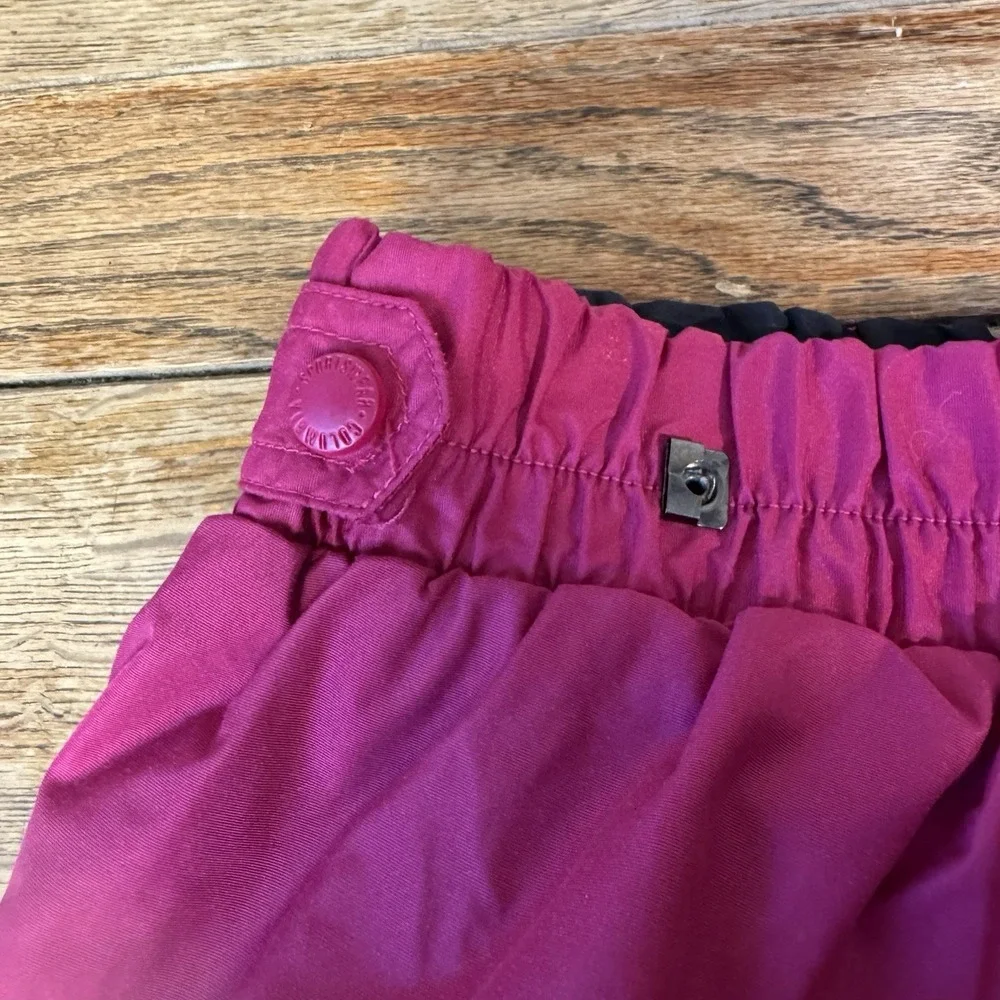 Columbia Ski Snow Pants Women XL Magenta‎ Pink Vintage Nylon Reinforced Cuffs